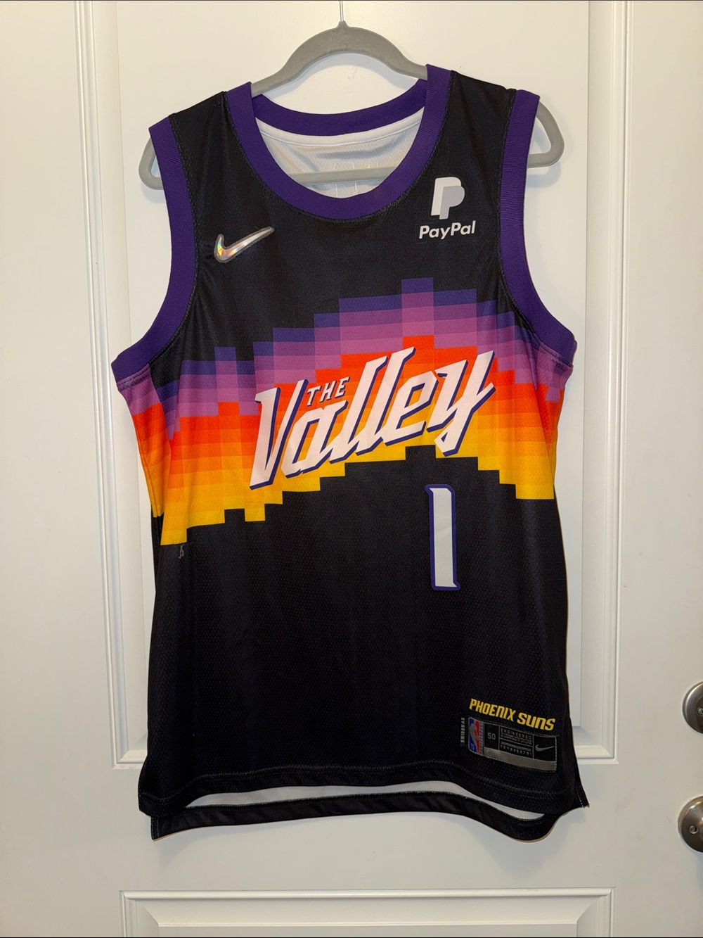 Nike Black Phoenix Suns 'The Valley' Devin Booker Gradient Basketball Jersey L